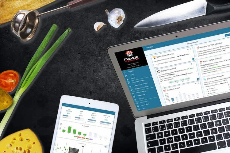 Manage My Business interface on laptop and tablet