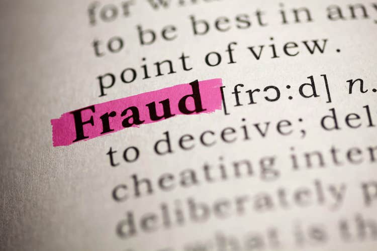 Fraud highlighted in dictionary
