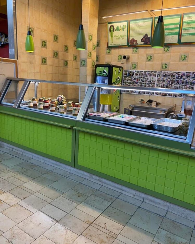 Service counter at Aliska's Amazing Pickles