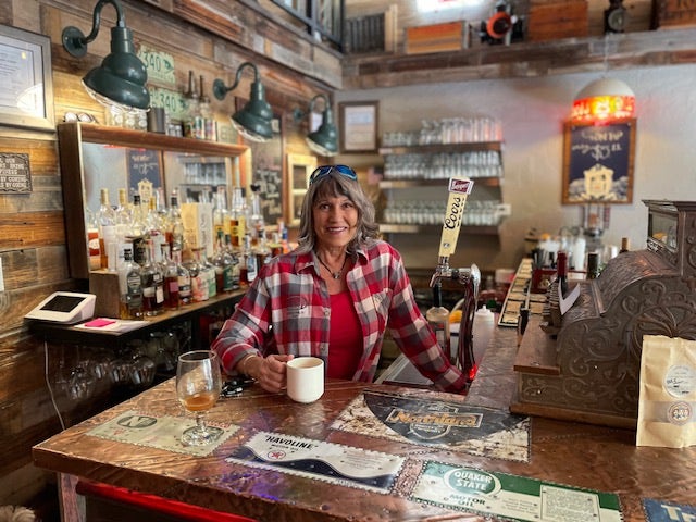 Terri behind the bar at 511 Rose