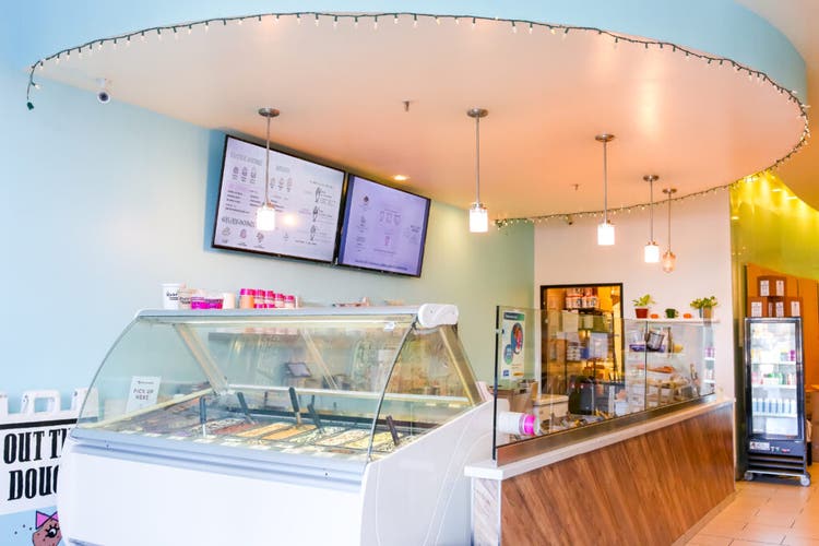Cookie dough case at Out the Dough