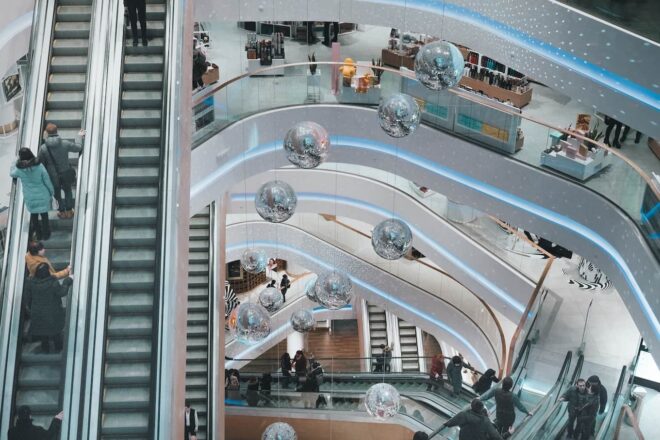 Escalators in a mall
