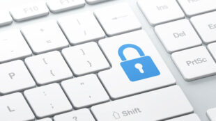 Security lock icon on keyboard