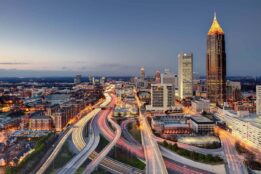Atlanta skyline and interstate