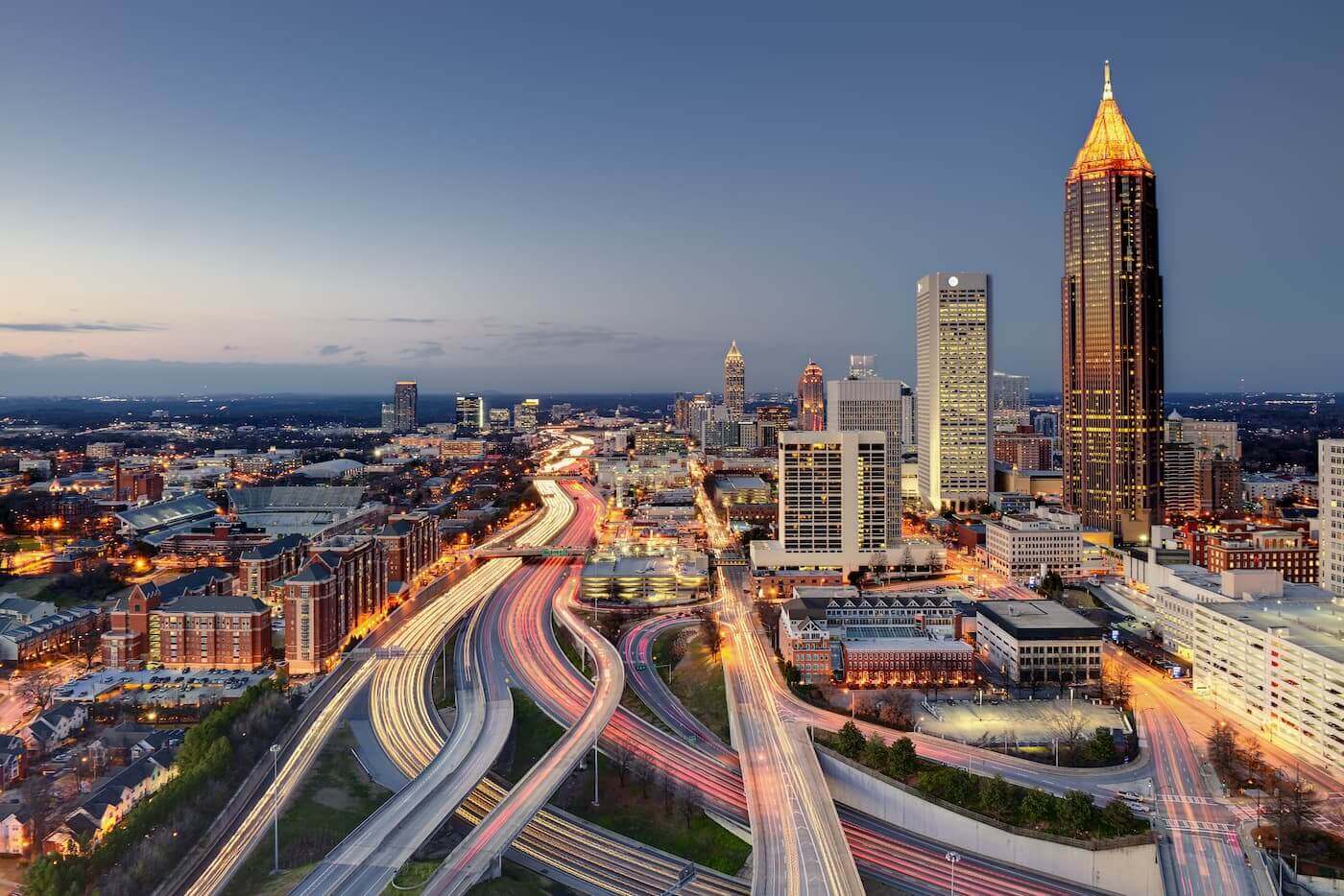 Atlanta skyline and interstate