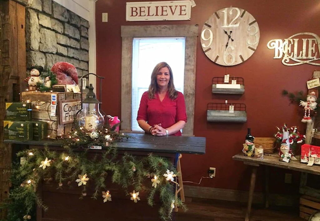 Owner of Country Friends of Ohio in her store