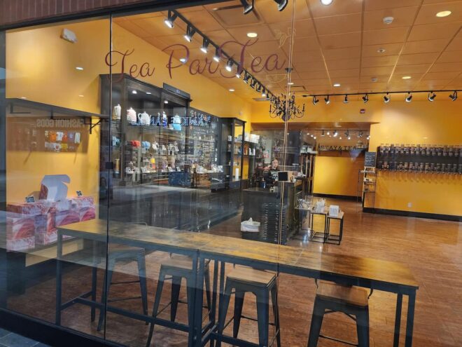 View of Tea ParTea interior from the outside