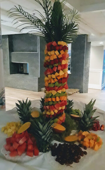Palm tree made of fruit