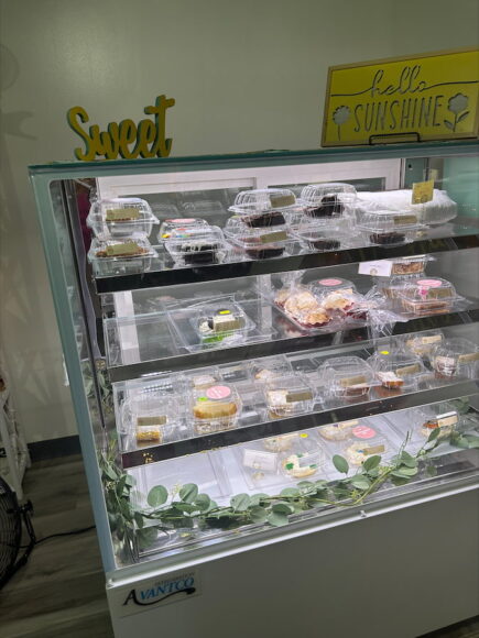 Large display case of bakery items
