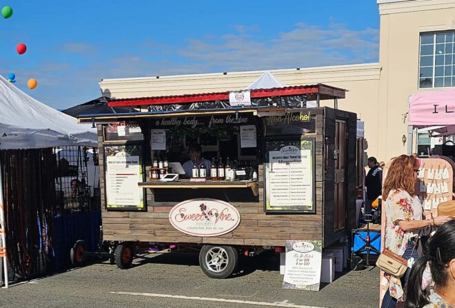 Sweet Vine Products trailer parked at a food festival