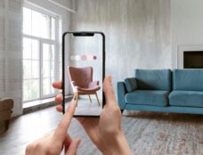 Viewing virtual chair in living space with augmented reality