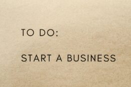 A piece of paper with to do: start a business typed on it