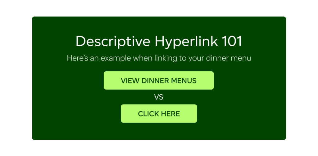 Descriptive hyperlink example